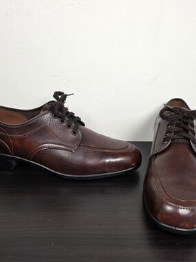 Vintage Brown Leather Split Toe Derby Shoes Mens 10.5 Made in USA